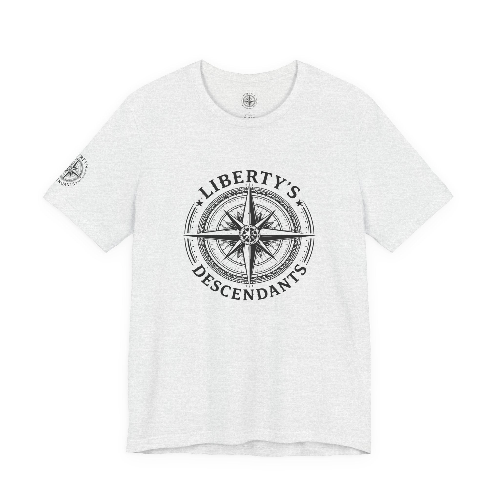 Liberty's Descendants Compass Tee — Nautical Patriotic Graphic T‑Shirt