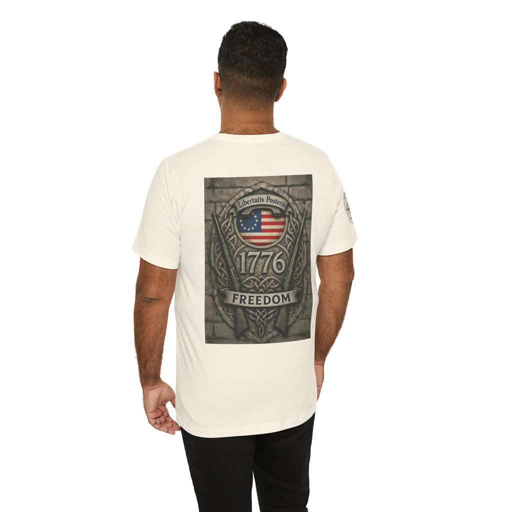 1776 Freedom T-Shirt - American Flag Shield Patriotic Tee