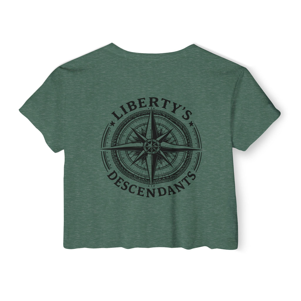 Liberty's Descendants Compass Back Crop Top — Women's Graphic