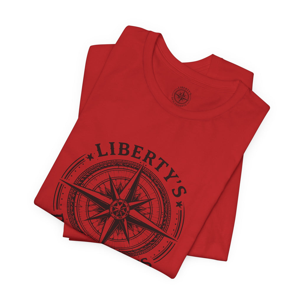 Liberty's Descendants Compass Tee — Nautical Patriotic Graphic T‑Shirt