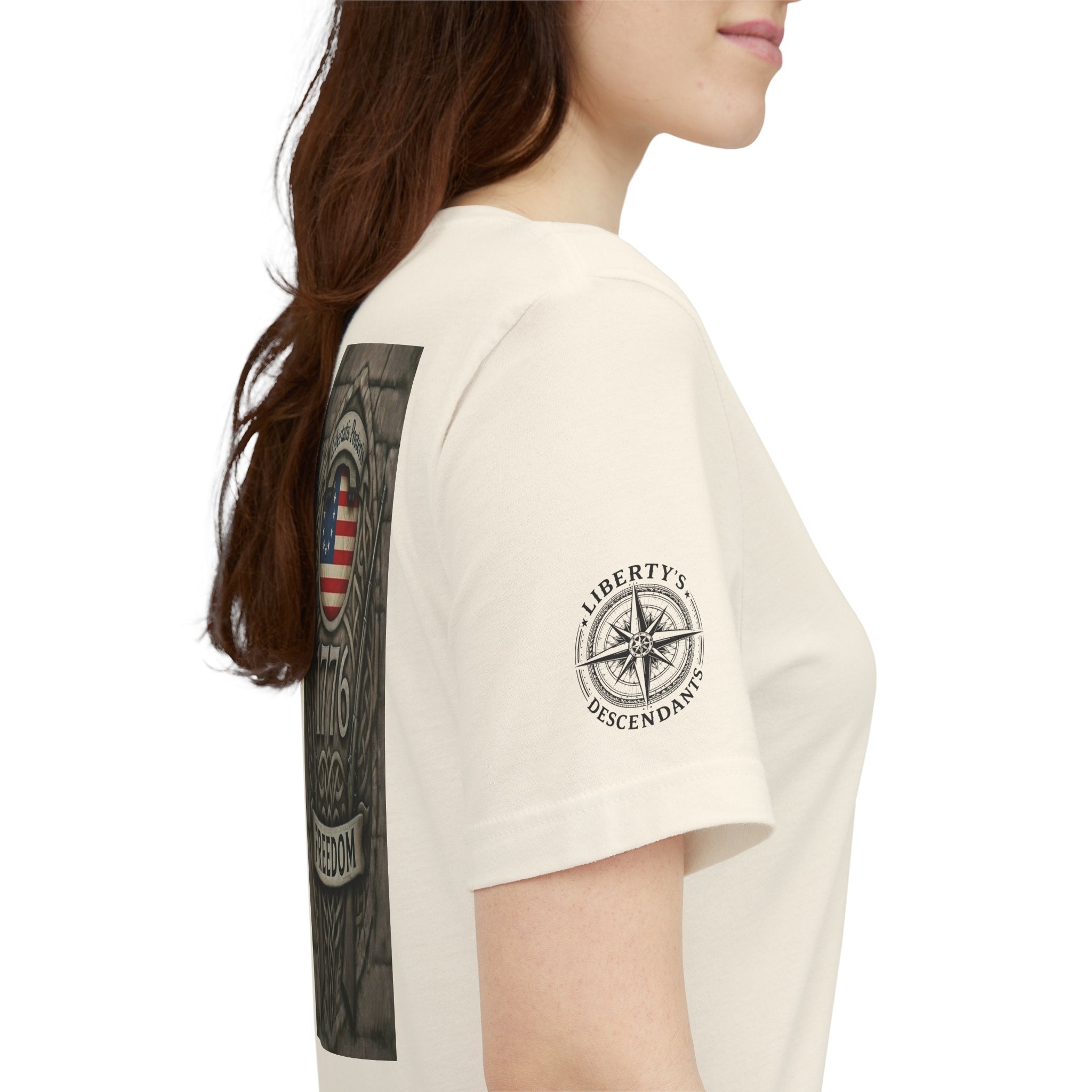 1776 Freedom T-Shirt - American Flag Shield Patriotic Tee