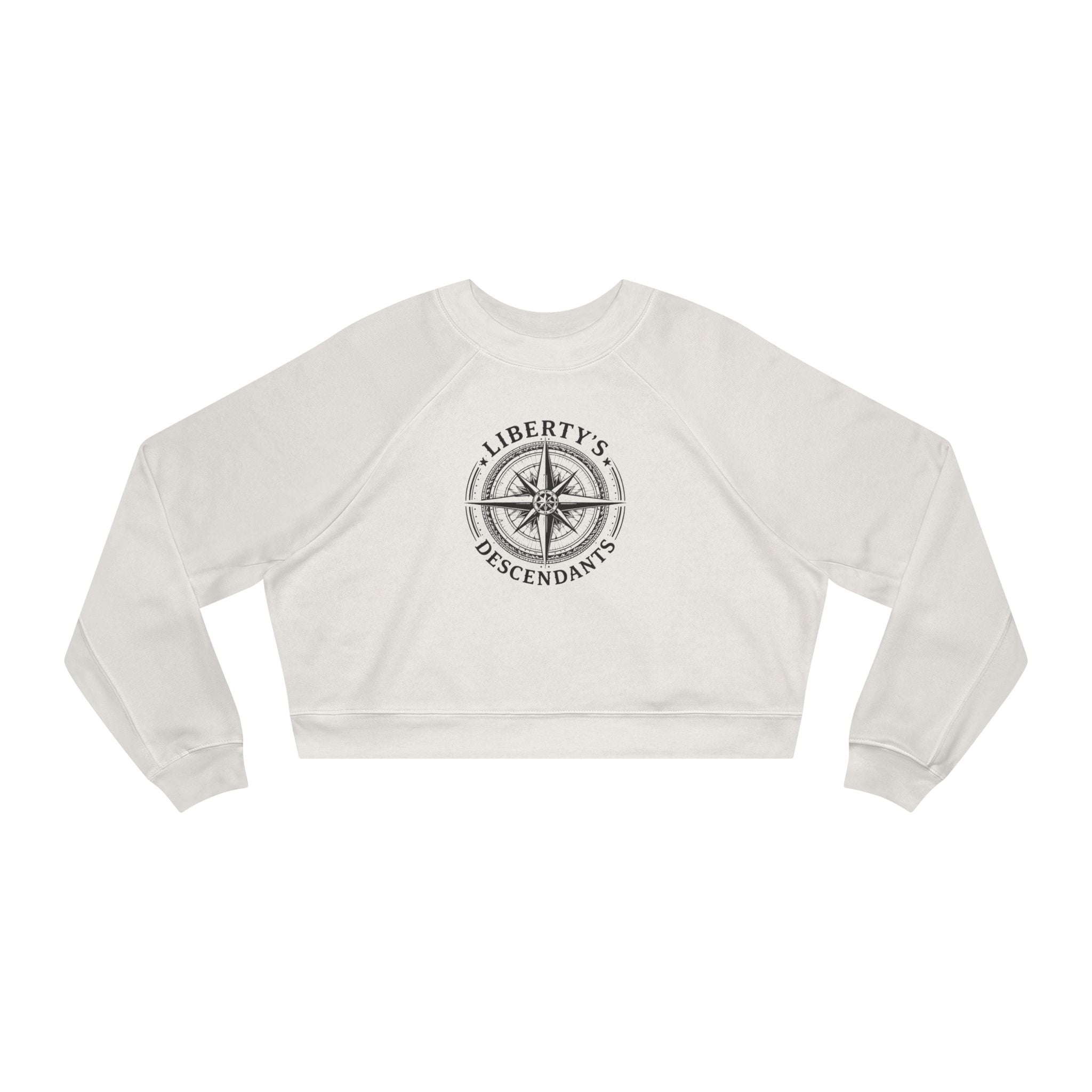 Liberty's Descendants Cropped Pullover — Women's Patriot Compass Sweatshirt