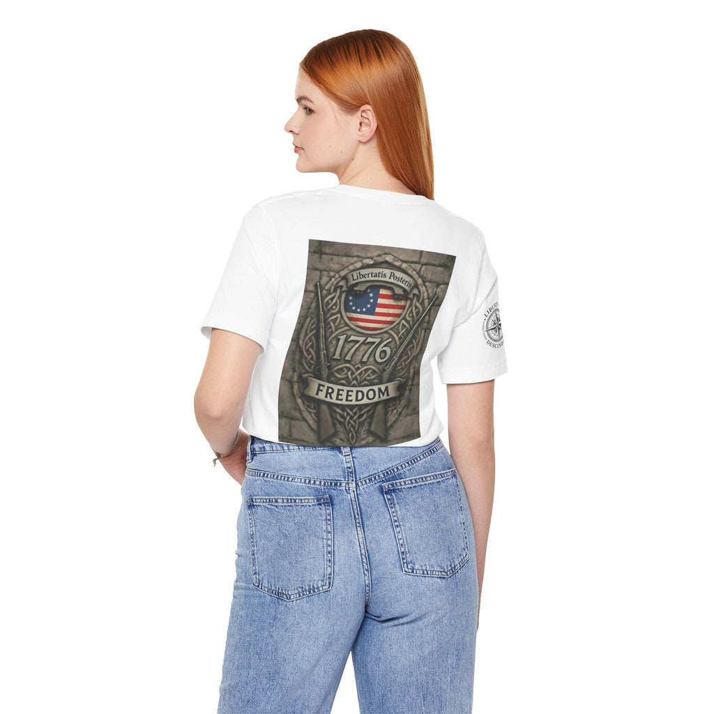 1776 Freedom T-Shirt - American Flag Shield Patriotic Tee