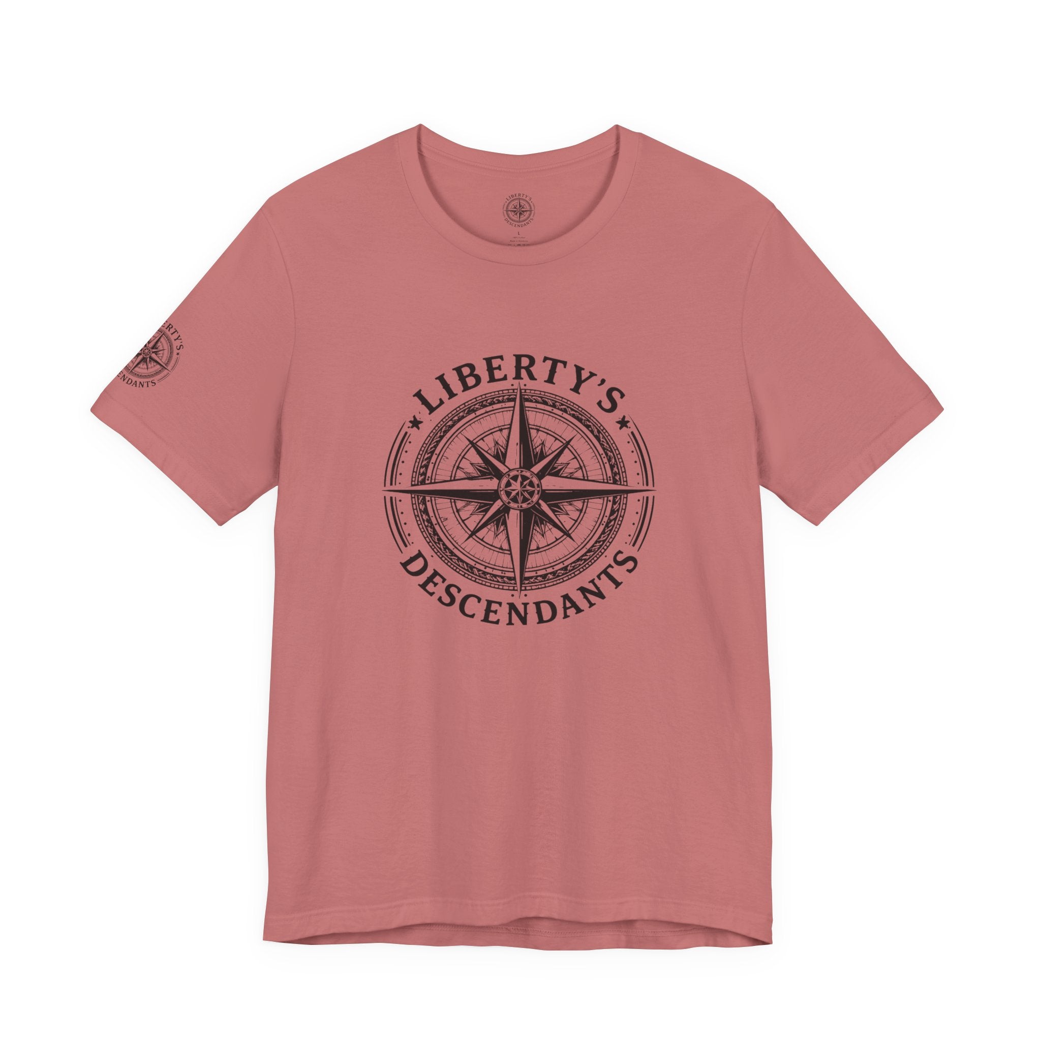Liberty's Descendants Compass Tee — Nautical Patriotic Graphic T‑Shirt