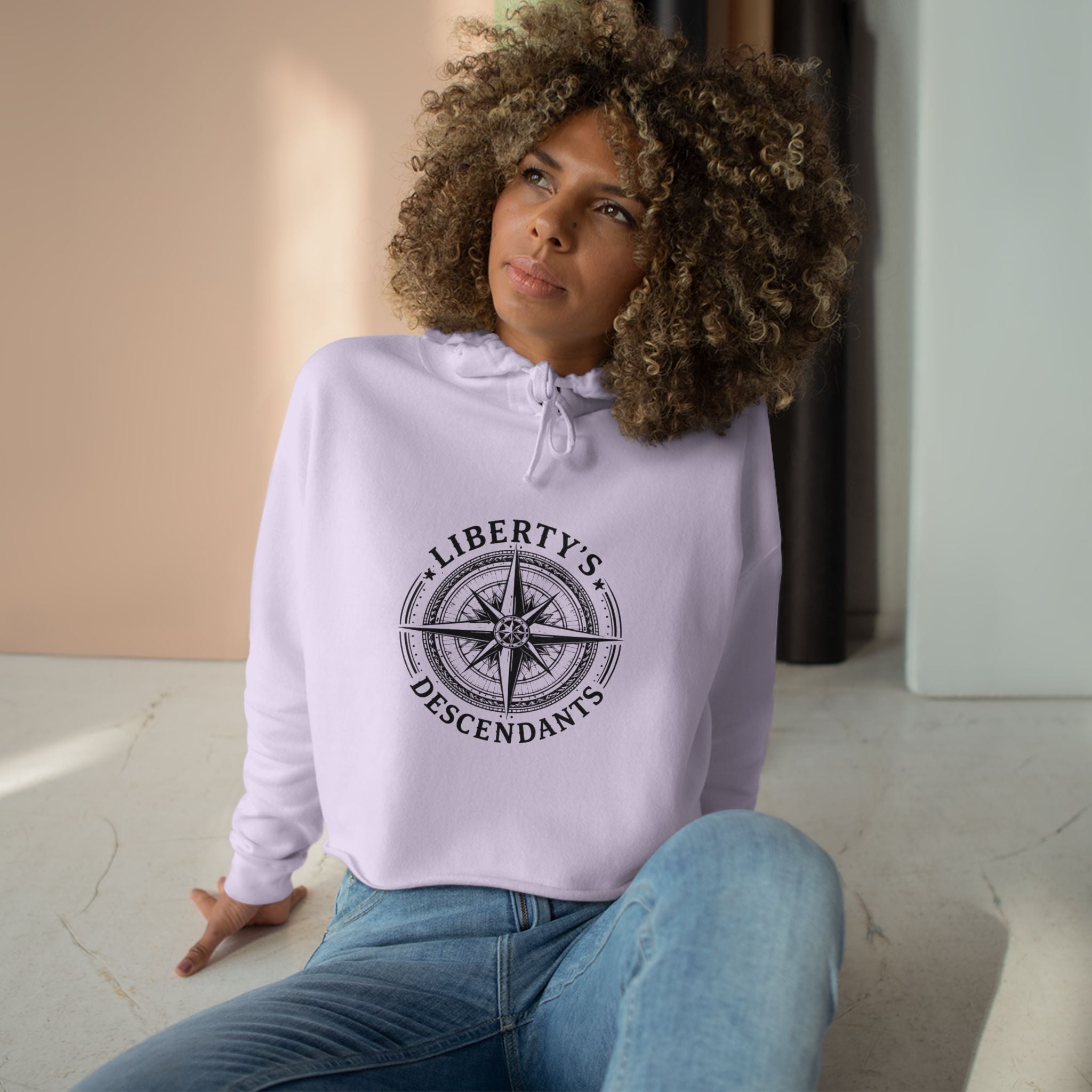 Crop Hoodie — Liberty’s Descendants Compass Graphic Cropped Hoodie