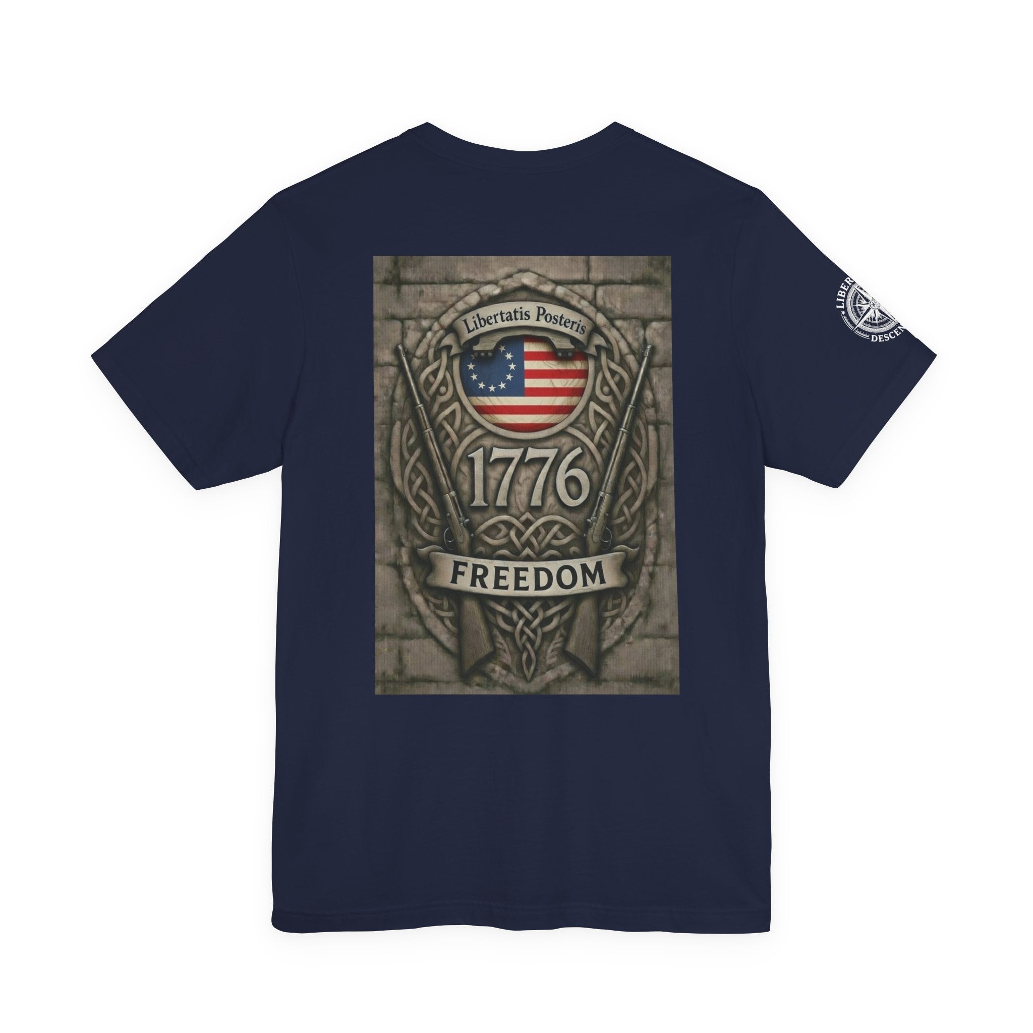 1776 Freedom T-Shirt - American Flag Shield Patriotic Tee