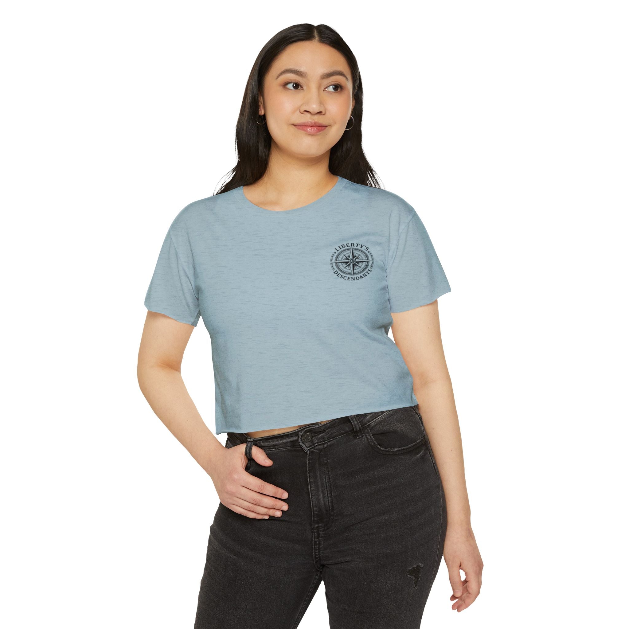 Liberty's Descendants Compass Back Crop Top — Women's Graphic