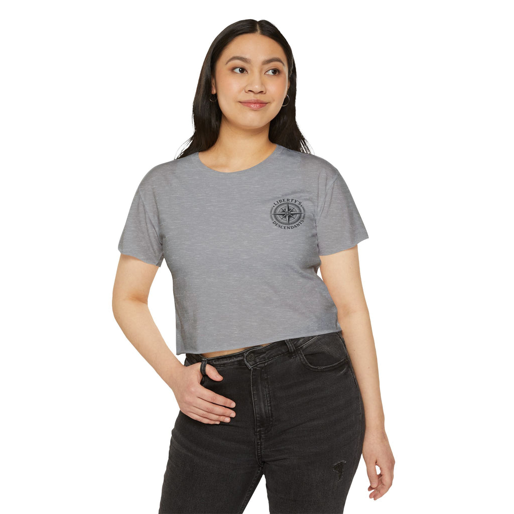 Liberty's Descendants Compass Back Crop Top — Women's Graphic