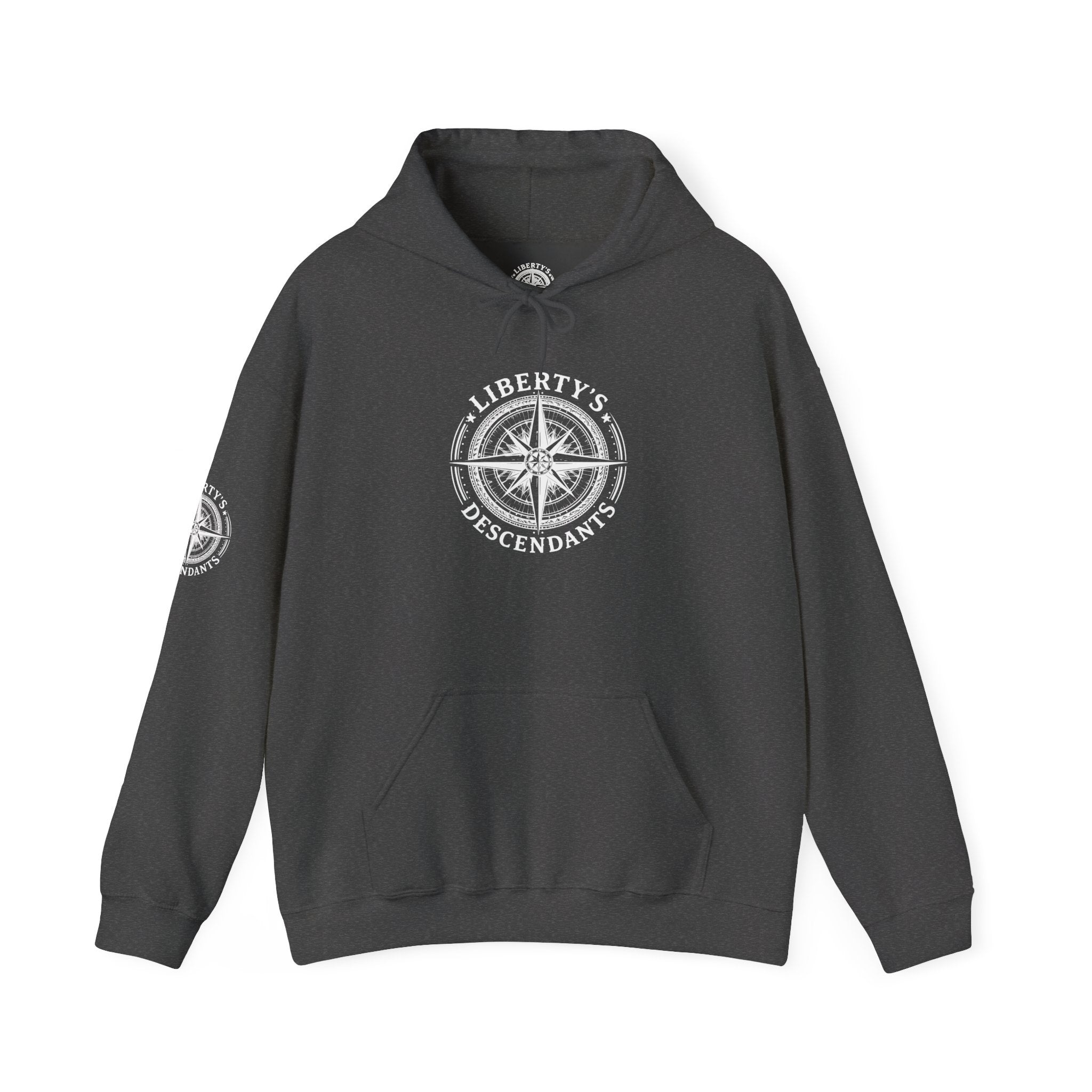Liberty's Descendant Compass Hoodie — Patriotic Compass Logo Pullover