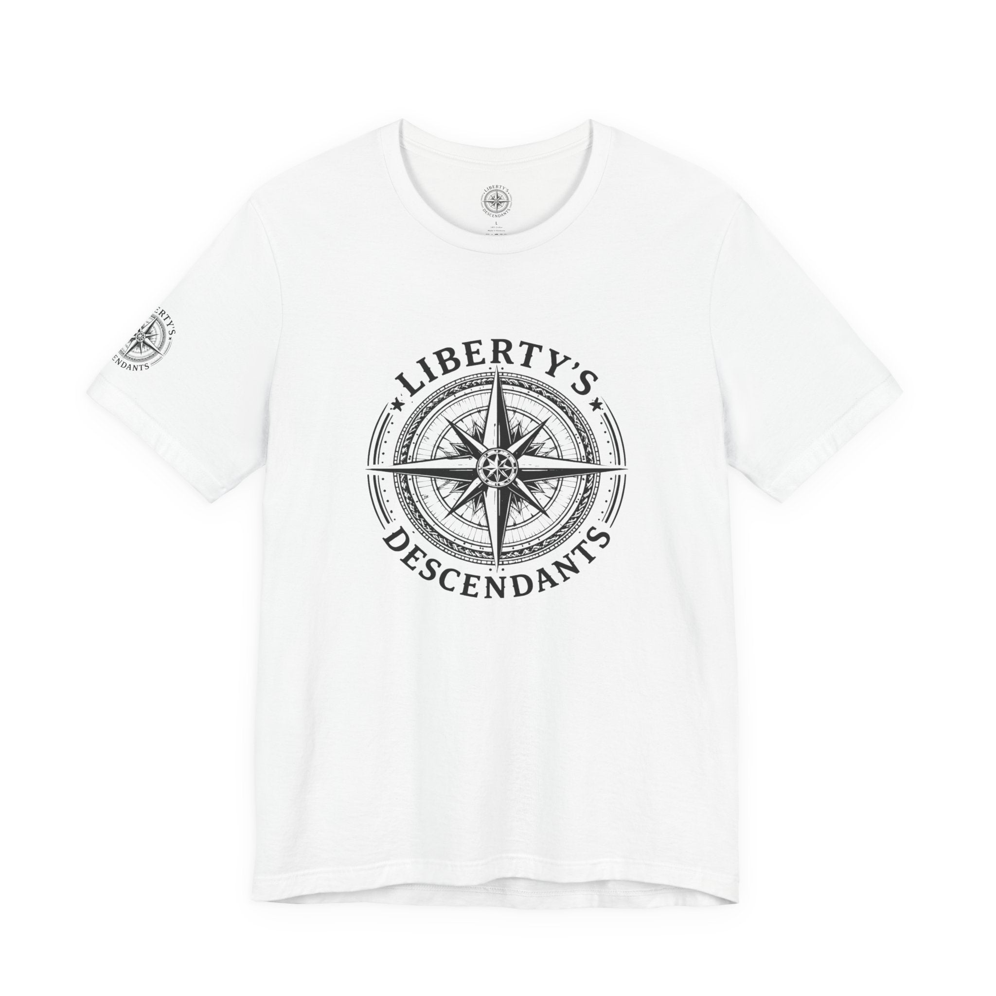 Liberty's Descendants Compass Tee — Nautical Patriotic Graphic T‑Shirt
