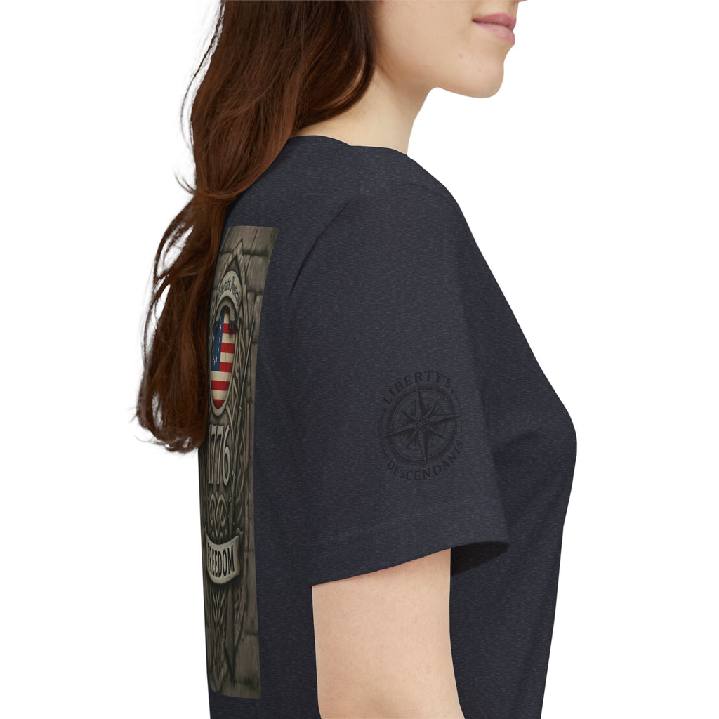 1776 Freedom T-Shirt - American Flag Shield Patriotic Tee
