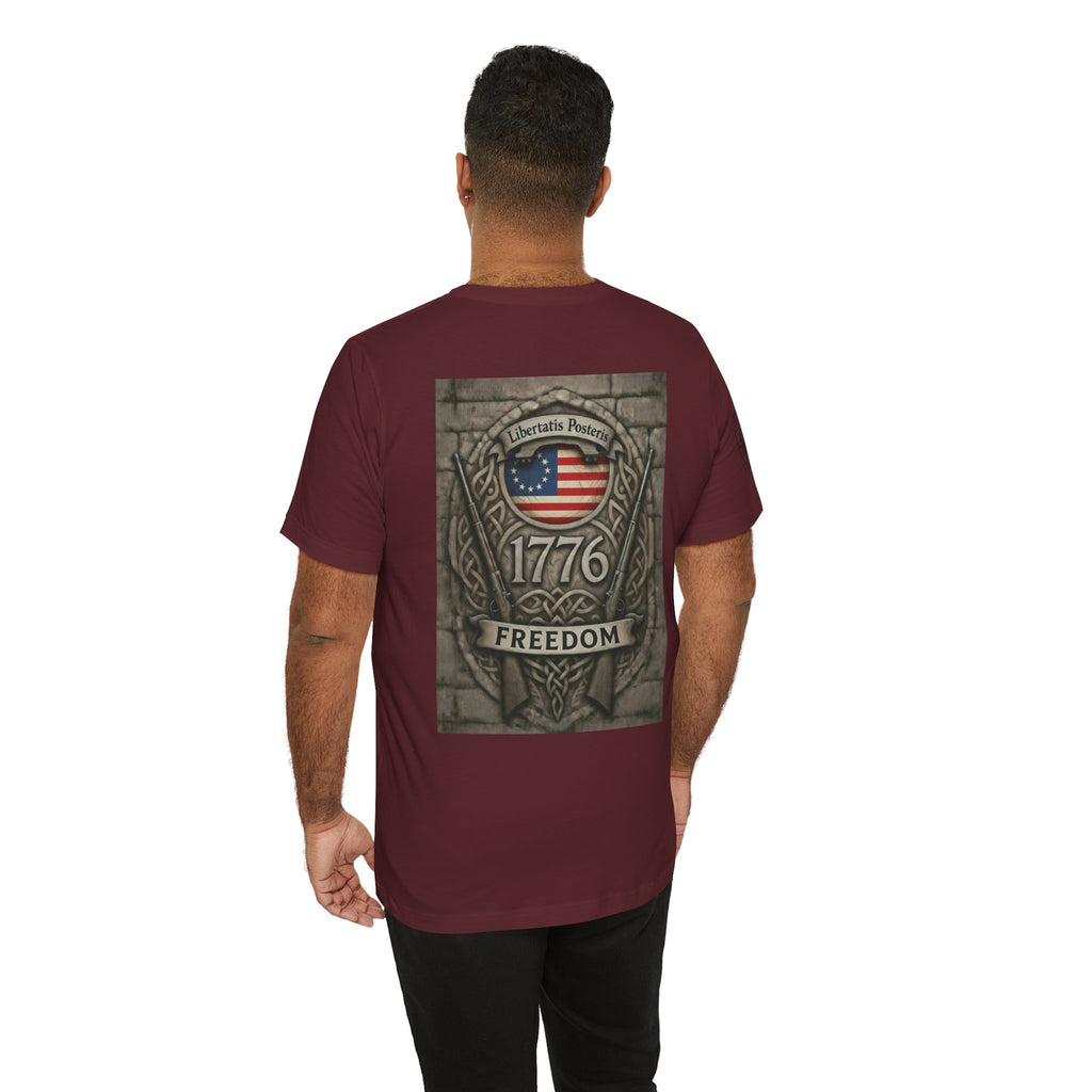 1776 Freedom T-Shirt - American Flag Shield Patriotic Tee
