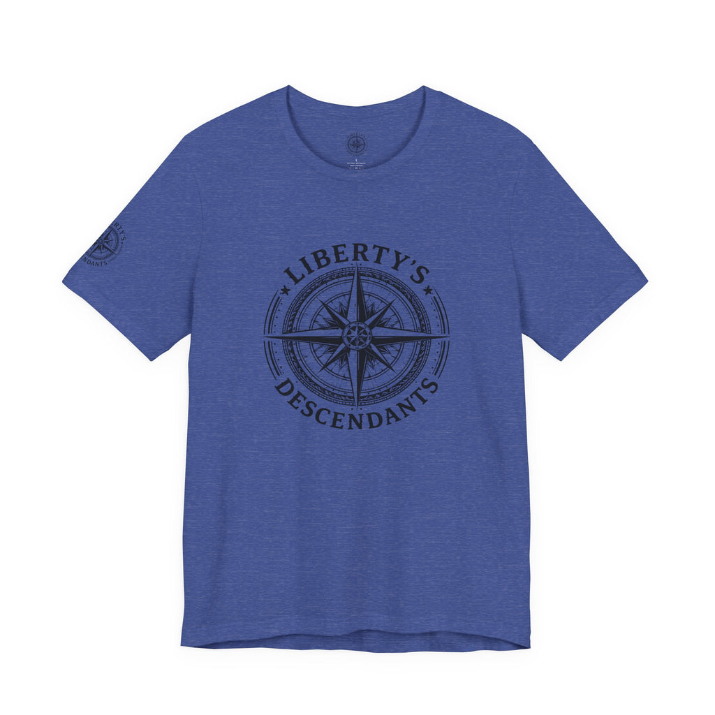 Liberty's Descendants Compass Tee — Nautical Patriotic Graphic T‑Shirt