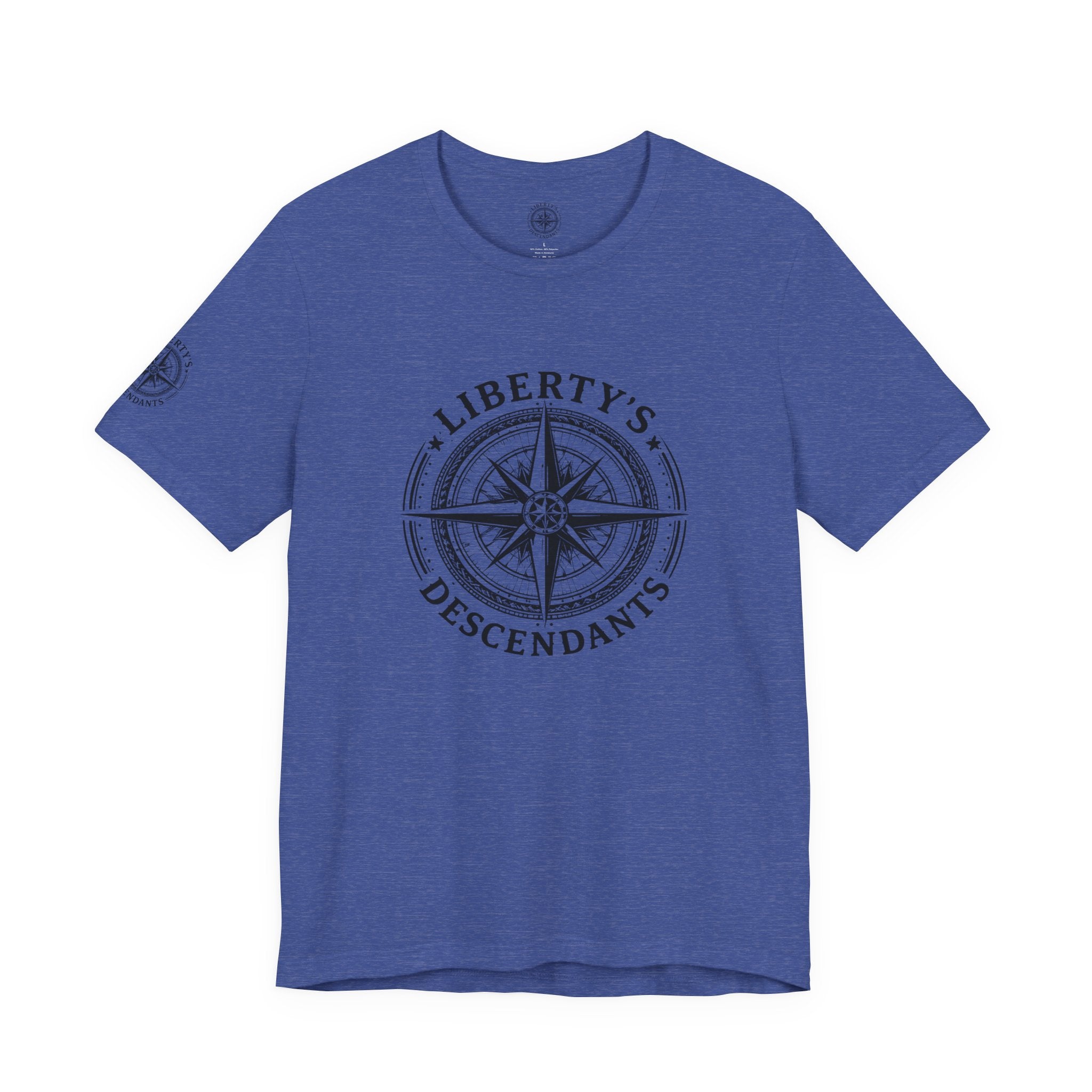 Liberty's Descendants Compass Tee — Nautical Patriotic Graphic T‑Shirt
