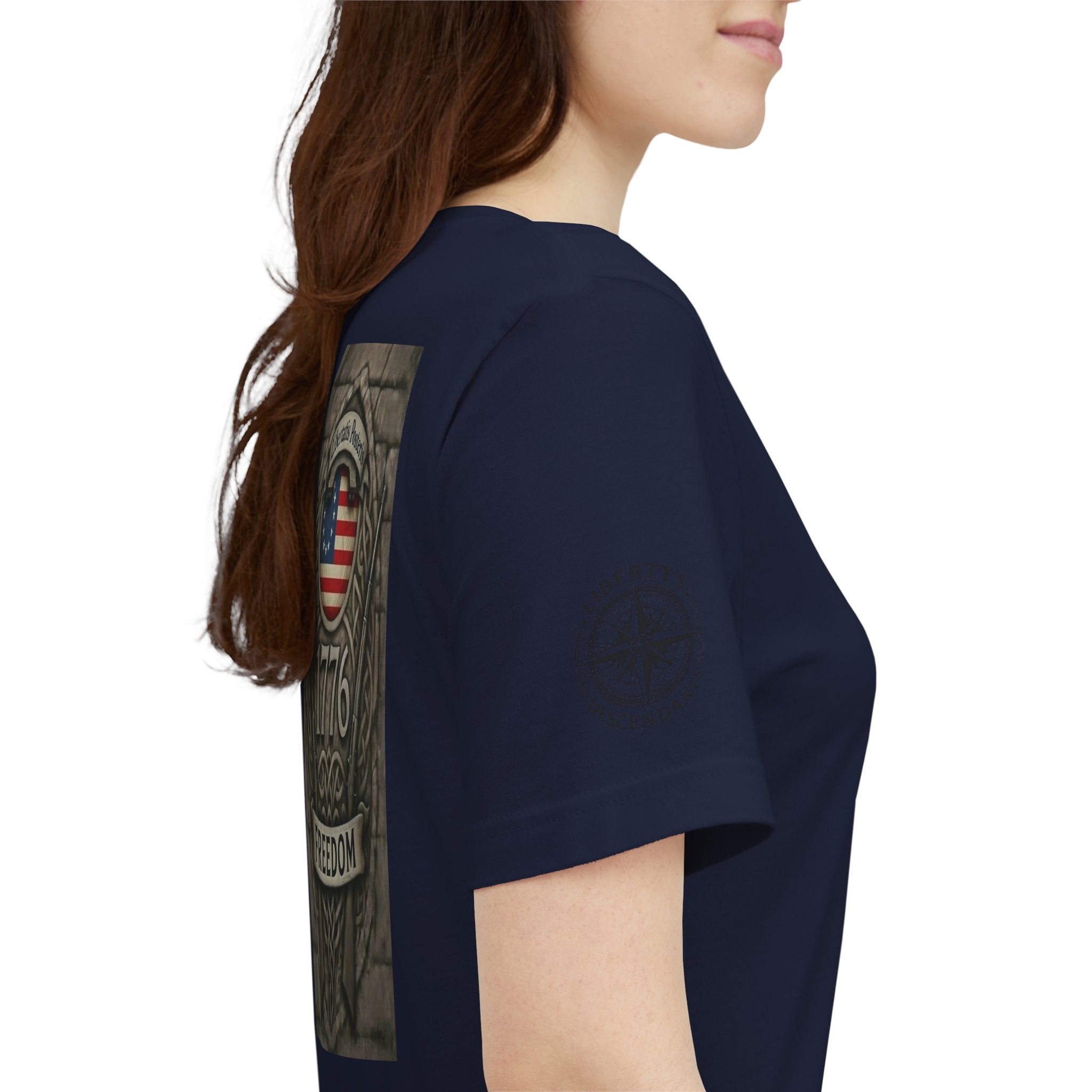 1776 Freedom T-Shirt - American Flag Shield Patriotic Tee