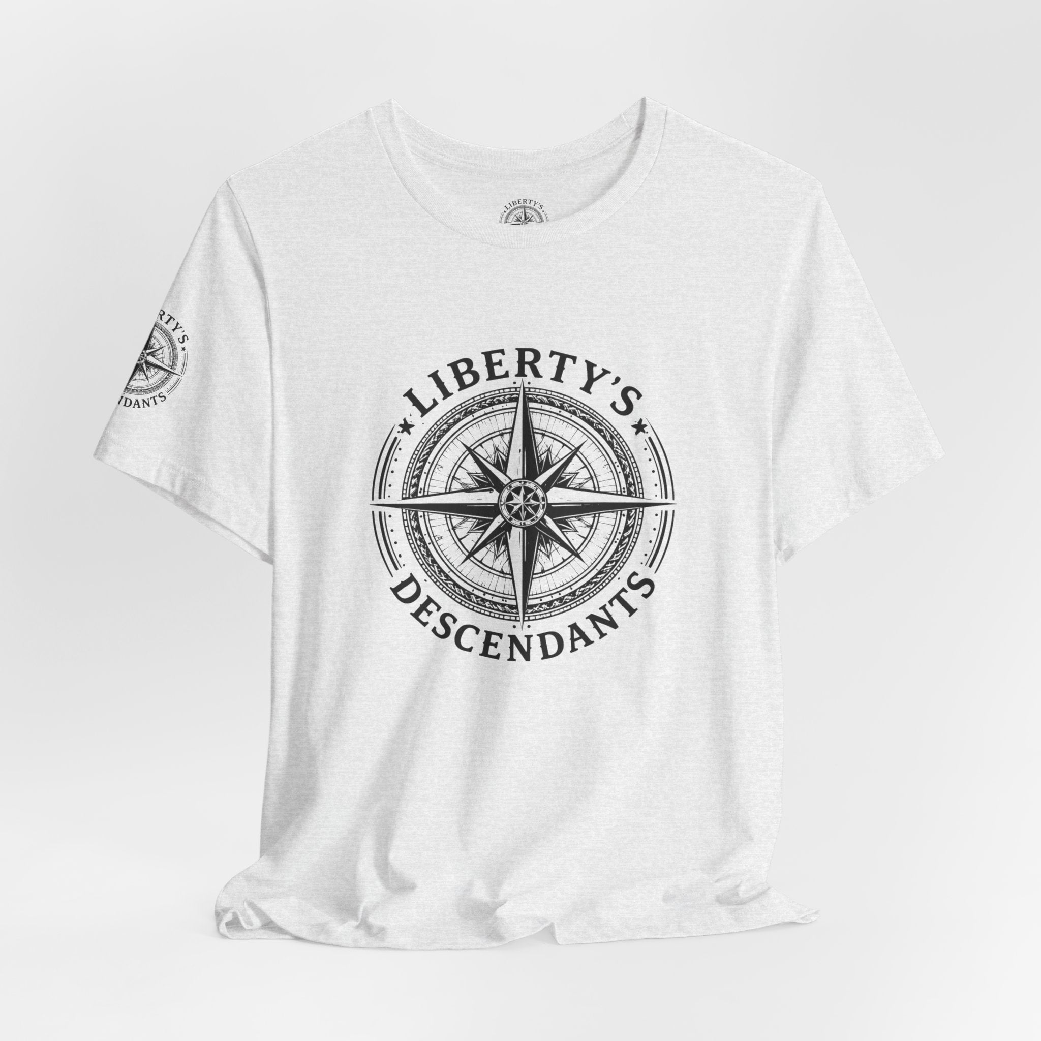Liberty's Descendants Compass Tee — Nautical Patriotic Graphic T‑Shirt