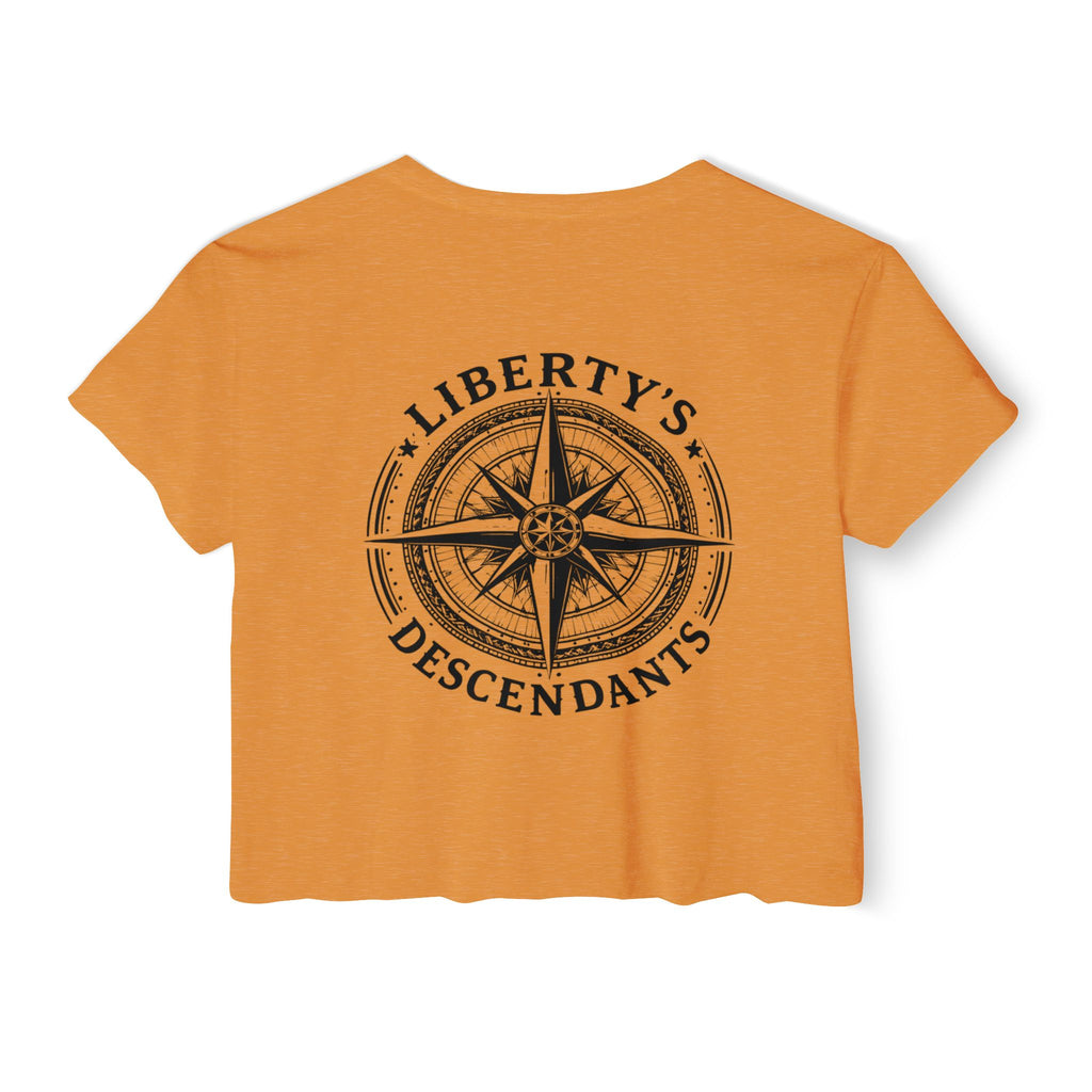 Liberty's Descendants Compass Back Crop Top — Women's Graphic
