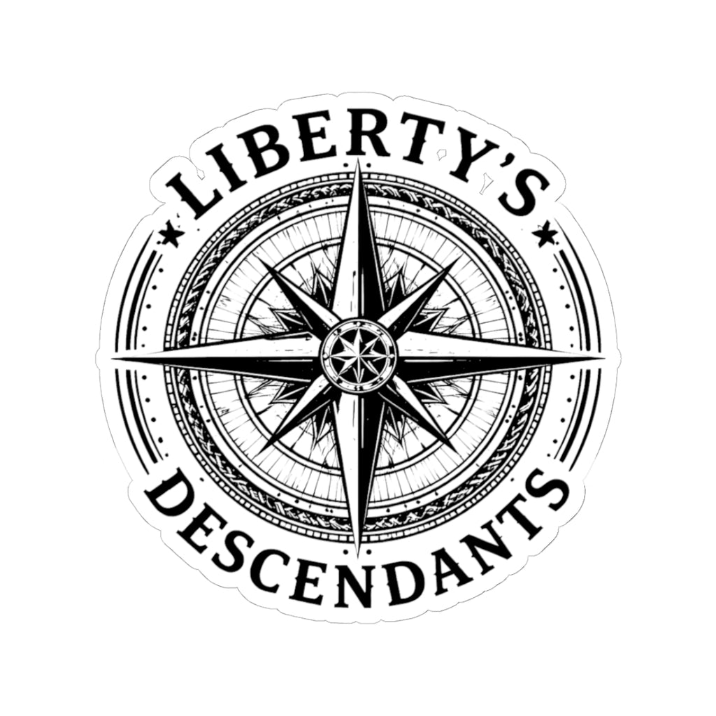 Liberty's Descendants Compass Sticker — Vintage Nautical Compass Kiss-Cut Sticker