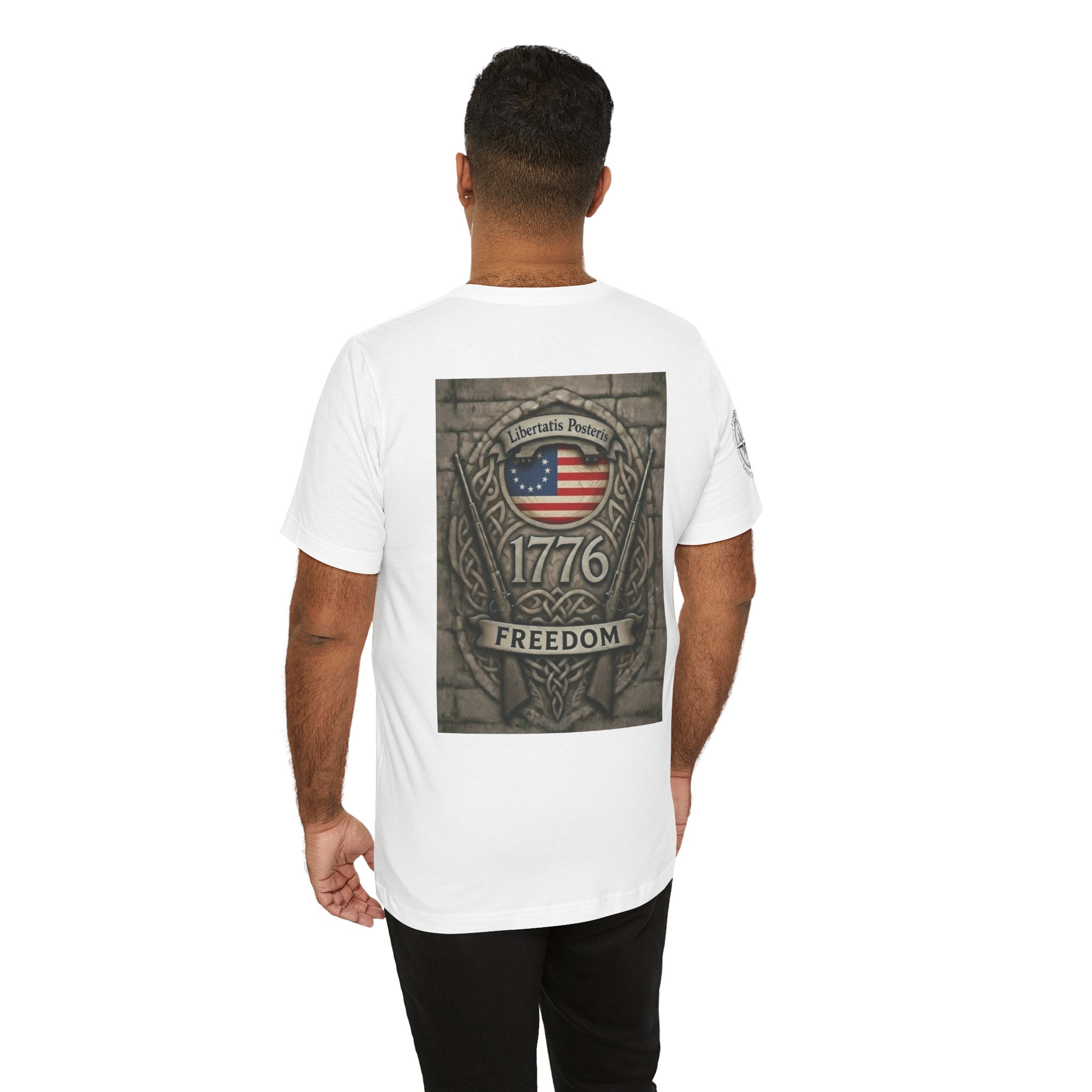 1776 Freedom T-Shirt - American Flag Shield Patriotic Tee