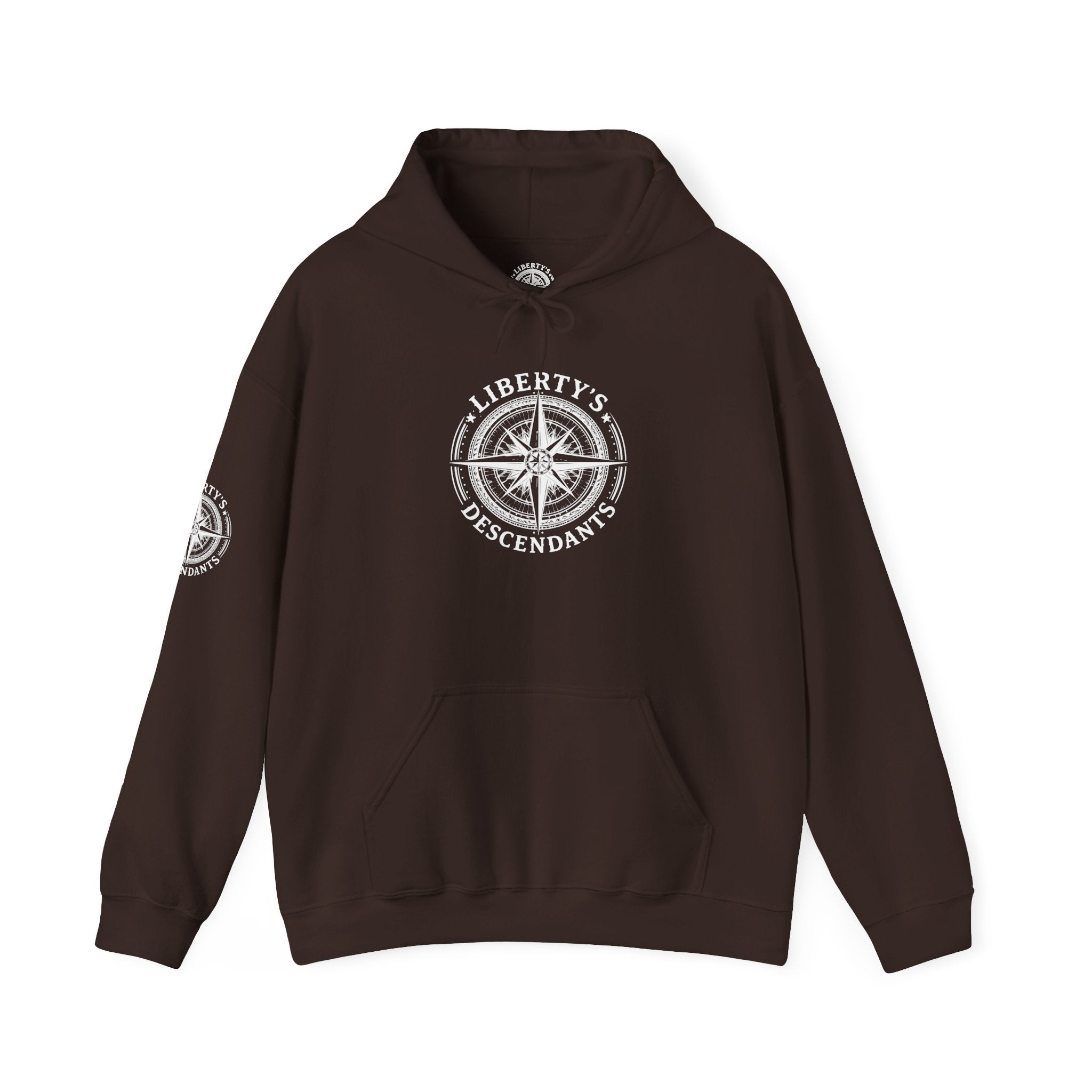 Liberty's Descendant Compass Hoodie — Patriotic Compass Logo Pullover