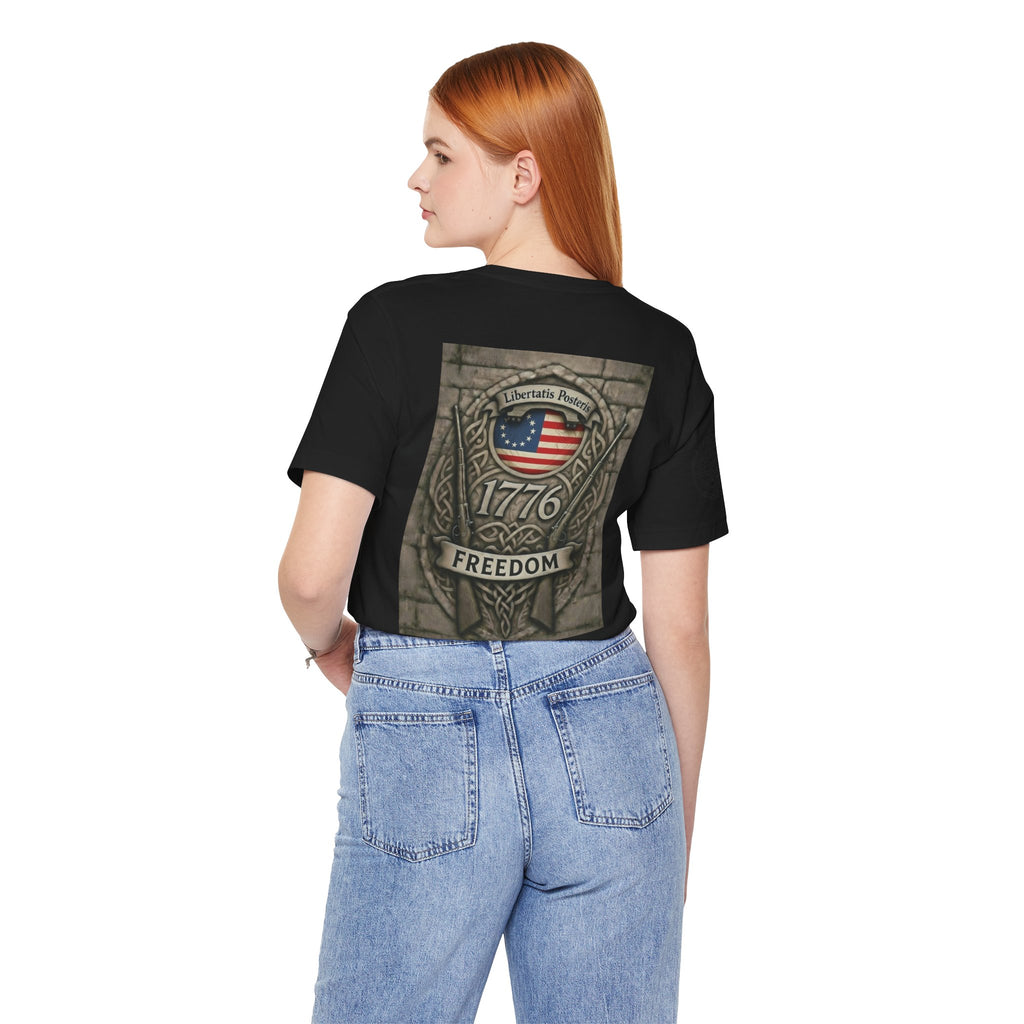 1776 Freedom T-Shirt - American Flag Shield Patriotic Tee