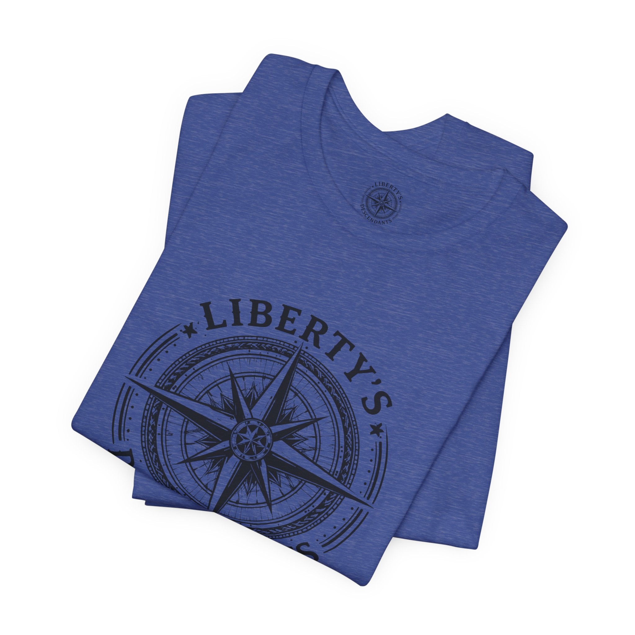 Liberty's Descendants Compass Tee — Nautical Patriotic Graphic T‑Shirt